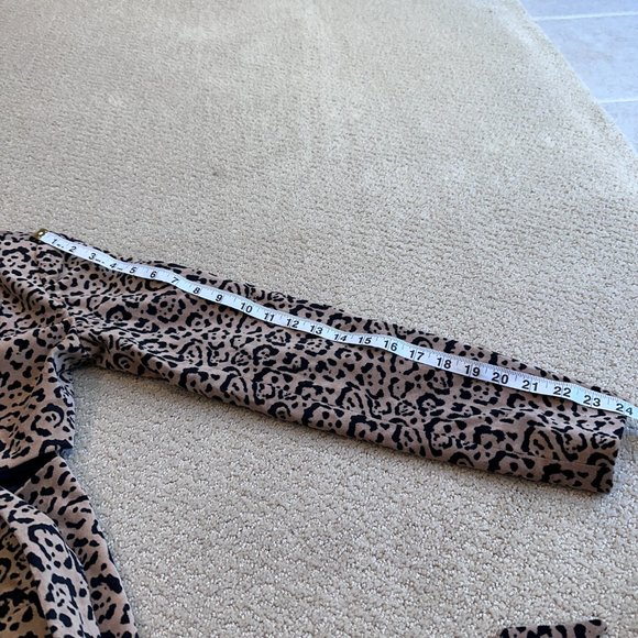 Good American Velvet Leopard Blazer Jacket Animal Print Neutral Career SMALL - Picture 10 of 15